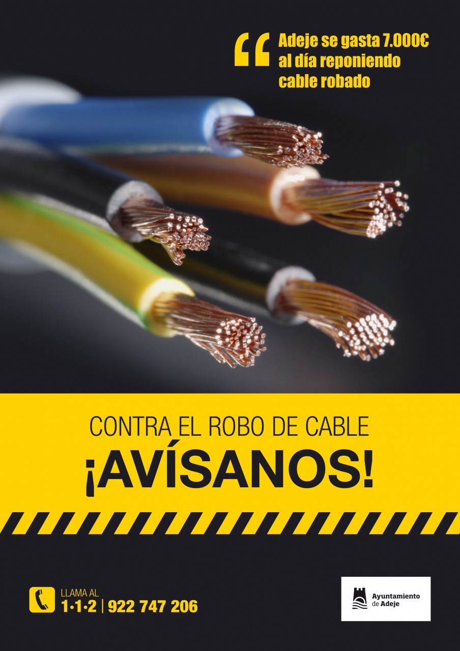 Adeje ha sufrido robo de cable de cobre por valor de 100.000 euros en 15 días