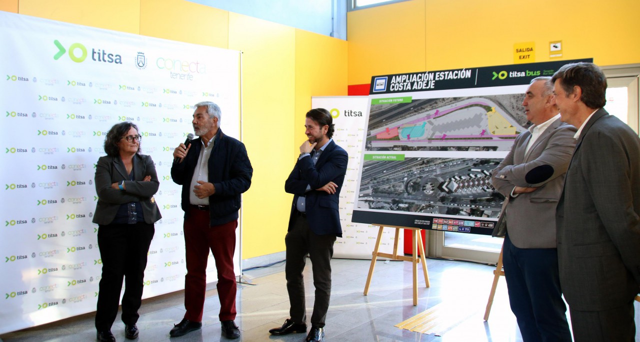 La ampliación de la estación de Costa Adeje y la línea 424 impulsan la mejora del transporte público en el sur